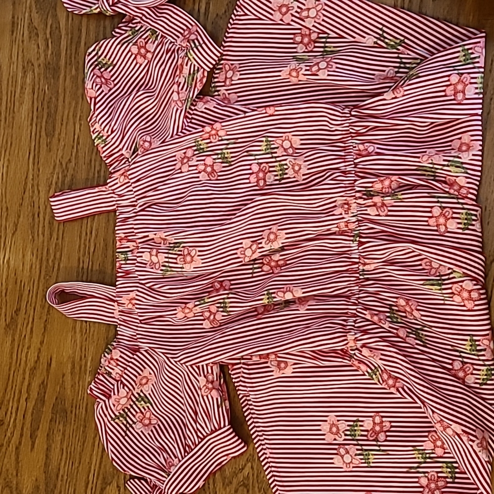 Lily Bleu striped dress with flowers girls size 10